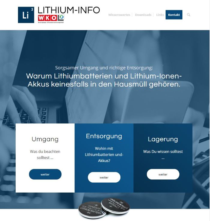 Screenshot der Webseite "Lithium-Info"